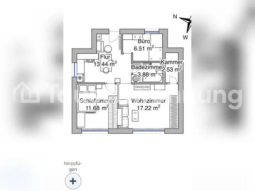 Wohnung zur Miete Tauschwohnung 340 € 2,5 Zimmer 53 m² EG Glashütte Norderstedt 22851