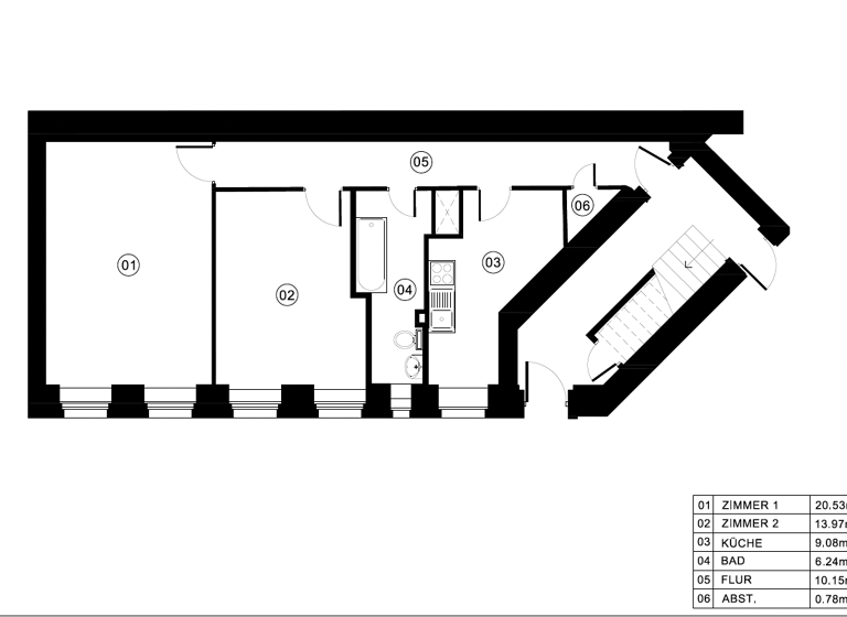 Wohnung zum Kauf 309.200 € 2 Zimmer 60,8 m² EG Moabit Berlin 10555