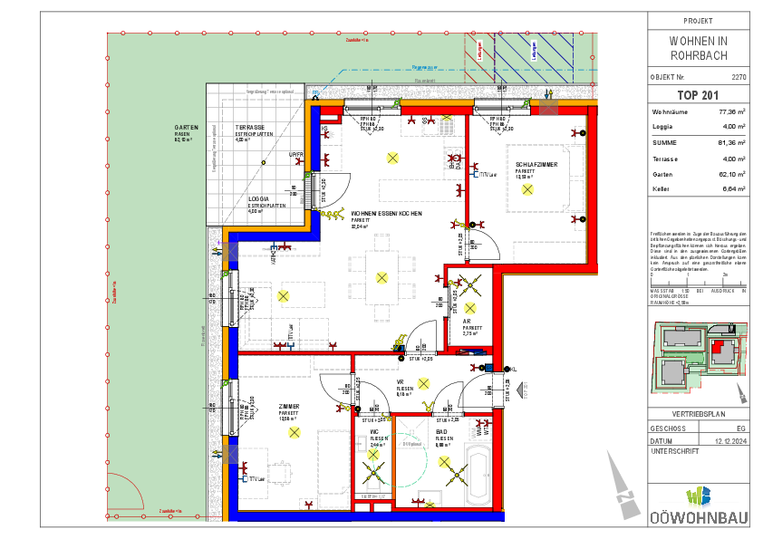 Wohnung zur Miete 810 € 3 Zimmer 77,4 m²<br/>Wohnfläche EG<br/>Geschoss Fadingerstraße Rohrbach-Berg 4150