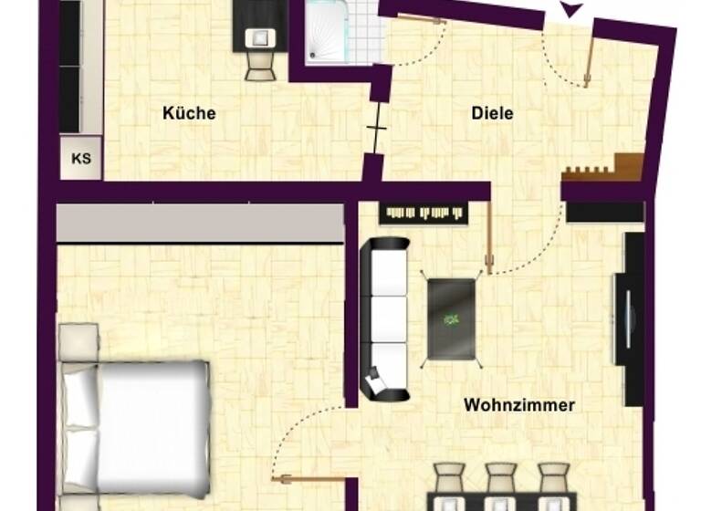 Wohnung zur Miete 350 € 2 Zimmer 56,2 m² 2. Geschoss frei ab sofort Ahsener Str. 20 Datteln 45711