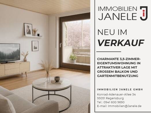 Wohnung zum Kauf 365.000 € 3,5 Zimmer 96 m² 2. Geschoss frei ab sofort Weichs Regensburg 93059