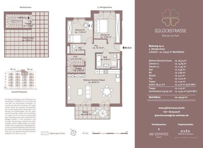 Penthouse zum Kauf - Erstbezug 850.000 € 3 Zimmer 109,6 m² 5. Geschoss Lichtenberg Berlin 10317