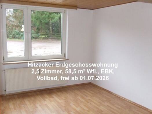 Wohnung zur Miete 485 € 2,5 Zimmer 58,5 m² EG frei ab 01.07.2026 Hitzacker 29456