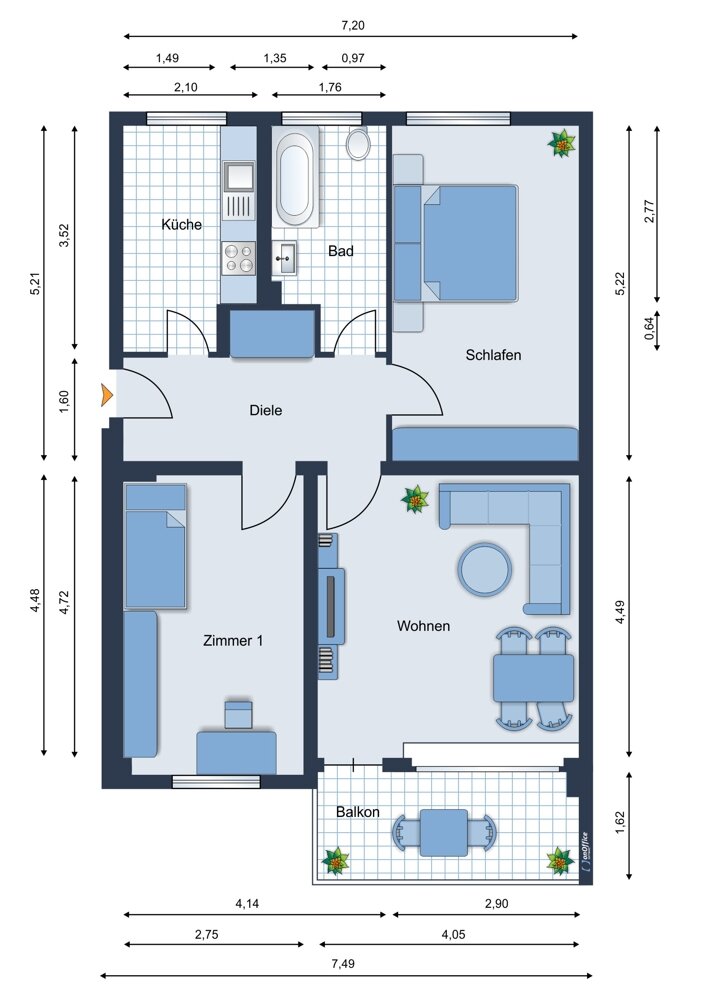 Wohnung zur Miete 670 € 3 Zimmer 71 m²<br/>Wohnfläche 3.<br/>Geschoss Hockstein Mönchengladbach / Hockstein 41239