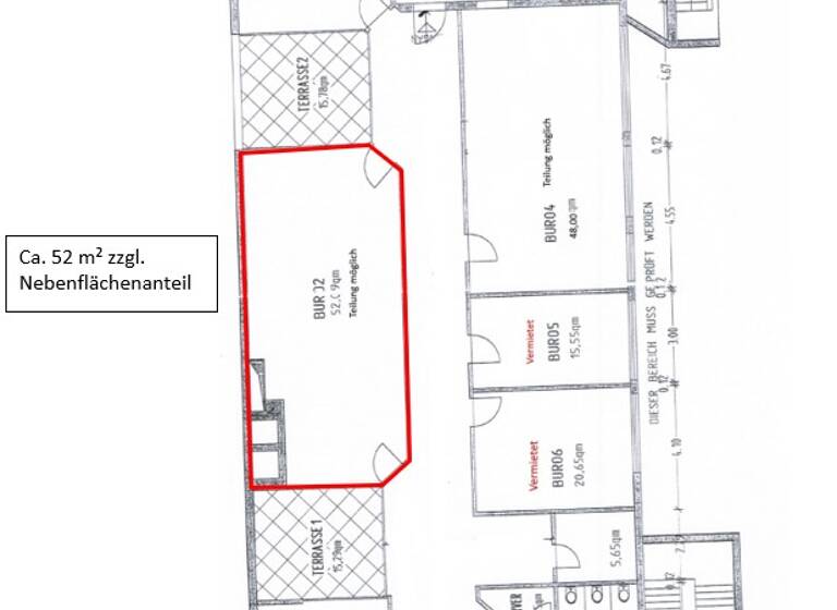 Bürofläche zur Miete provisionsfrei 9,80 € 60 m²<br/>Bürofläche ab 53 m²<br/>Teilbarkeit Tempelhof Berlin 12099