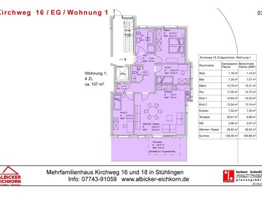 Wohnung zum Kauf provisionsfrei 438.700 € 4 Zimmer 107 m² Kirchweg 16 Stühlingen 79780