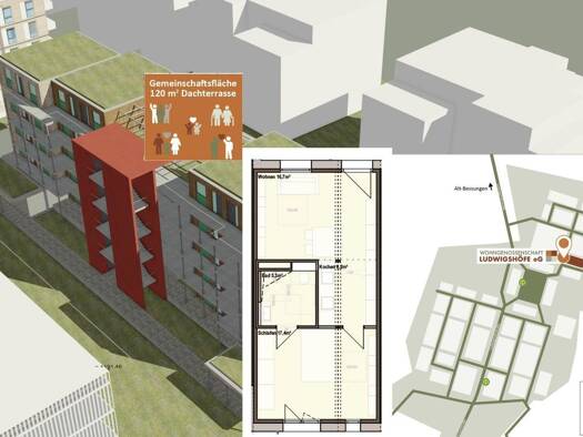 Wohnung zur Miete - Erstbezug 335 € 2 Zimmer 46 m² 4. Geschoss frei ab 01.06.2028 Bessunger Straße 105 Darmstadt Darmstadt 64285