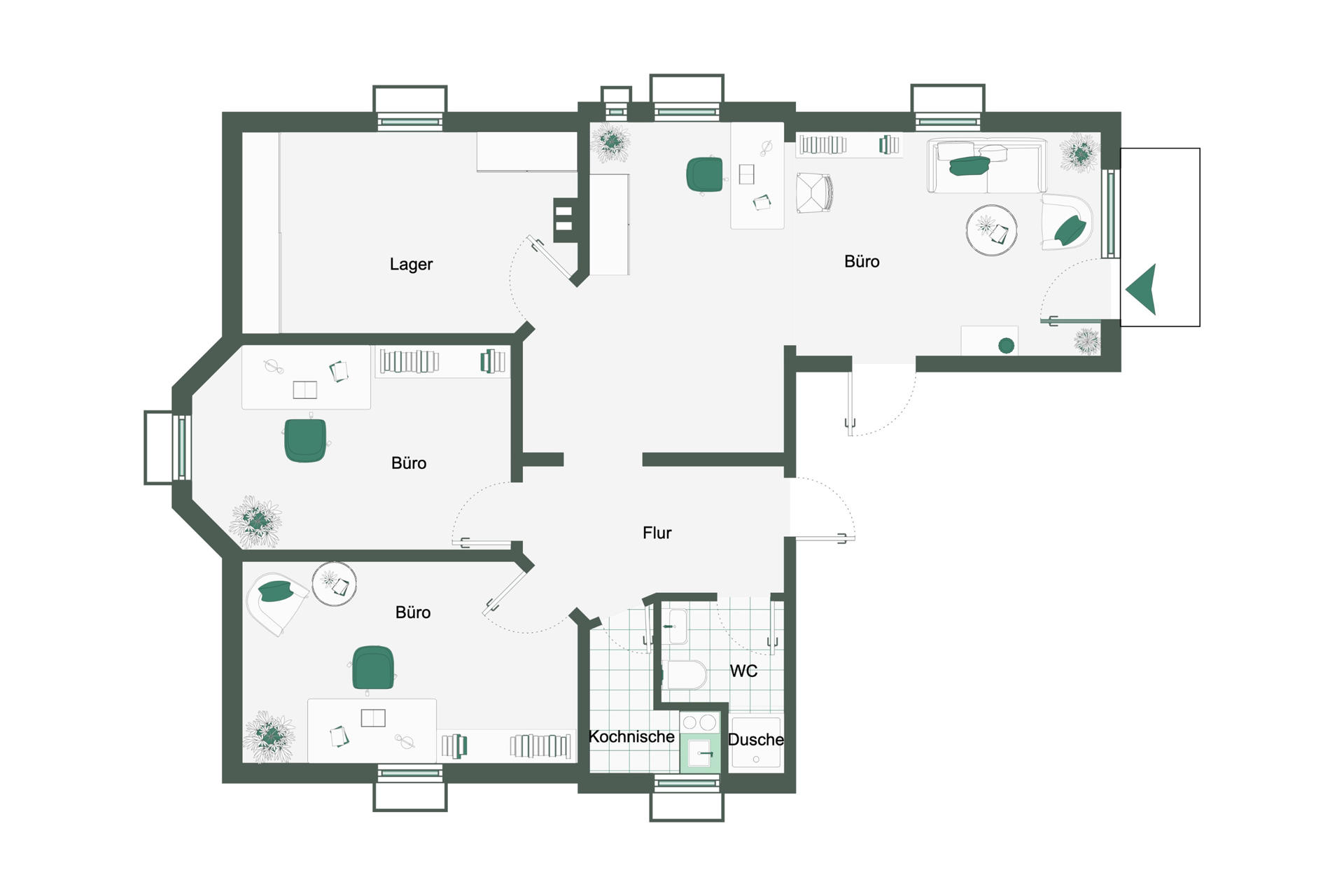 Bürofläche zum Kauf 269.000 € 4 Zimmer 89,4 m²<br/>Bürofläche Heinersdorf Berlin / Heinersdorf 13089