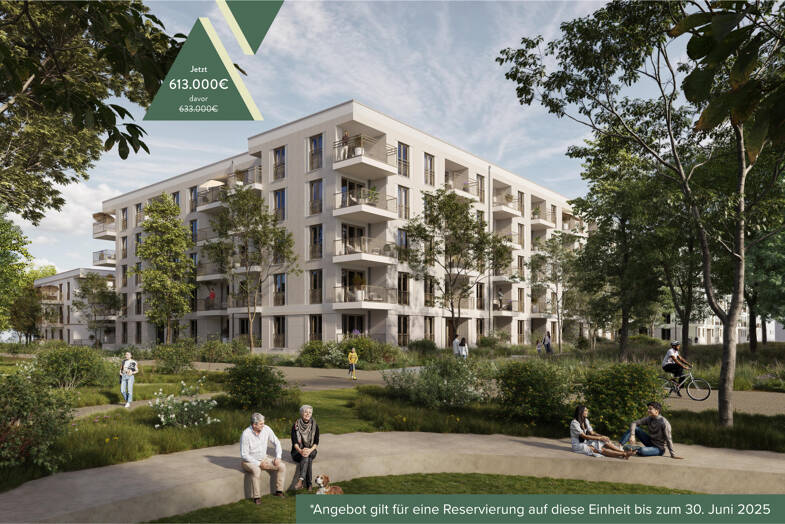 Terrassenwohnung zum Kauf - Neubau provisionsfrei 613.000 € 3 Zimmer 61,6 m² EG Lerchenstraße Ecke Ponkratzstrasse Feldmoching-Hasenbergl München 80995