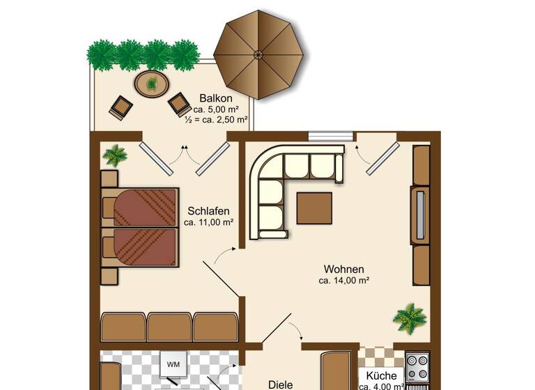 Studio zum Kauf 120.000 € 2 Zimmer 42,1 m²<br/>Wohnfläche 1.<br/>Geschoss Großzschocher Leipzig 04249