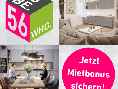 Wohnung zur Miete 820 € 2 Zimmer 51,8 m² 2. Geschoss Heegermühler Str. 56 Eberswalde Eberswalde 16225