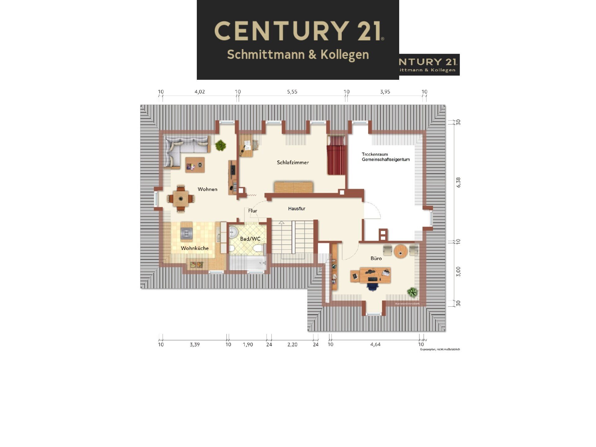 Wohnung zum Kauf 107.000 € 2 Zimmer 55 m²<br/>Wohnfläche 3.<br/>Geschoss Westrich Dortmund - Westrich 44388