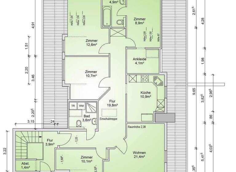 Wohnung zum Kauf 229.000 € 5 Zimmer 124 m² Eckel Rosengarten 21224