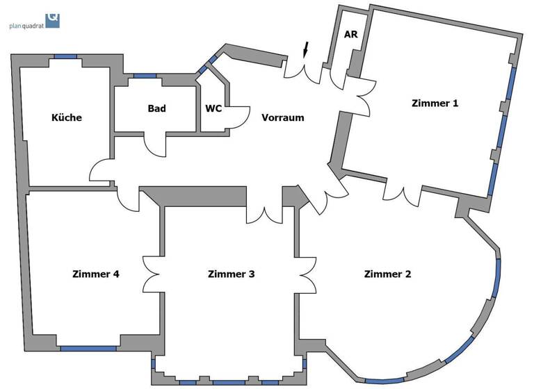 Wohnung zur Miete 1.866 € 4,5 Zimmer 164,5 m² 3. Geschoss Höfergasse Wien 1090