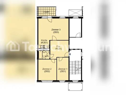 Wohnung zur Miete Tauschwohnung 584 € 3 Zimmer 70,4 m² 2. Geschoss Kirchsteigfeld Potsdam 14480