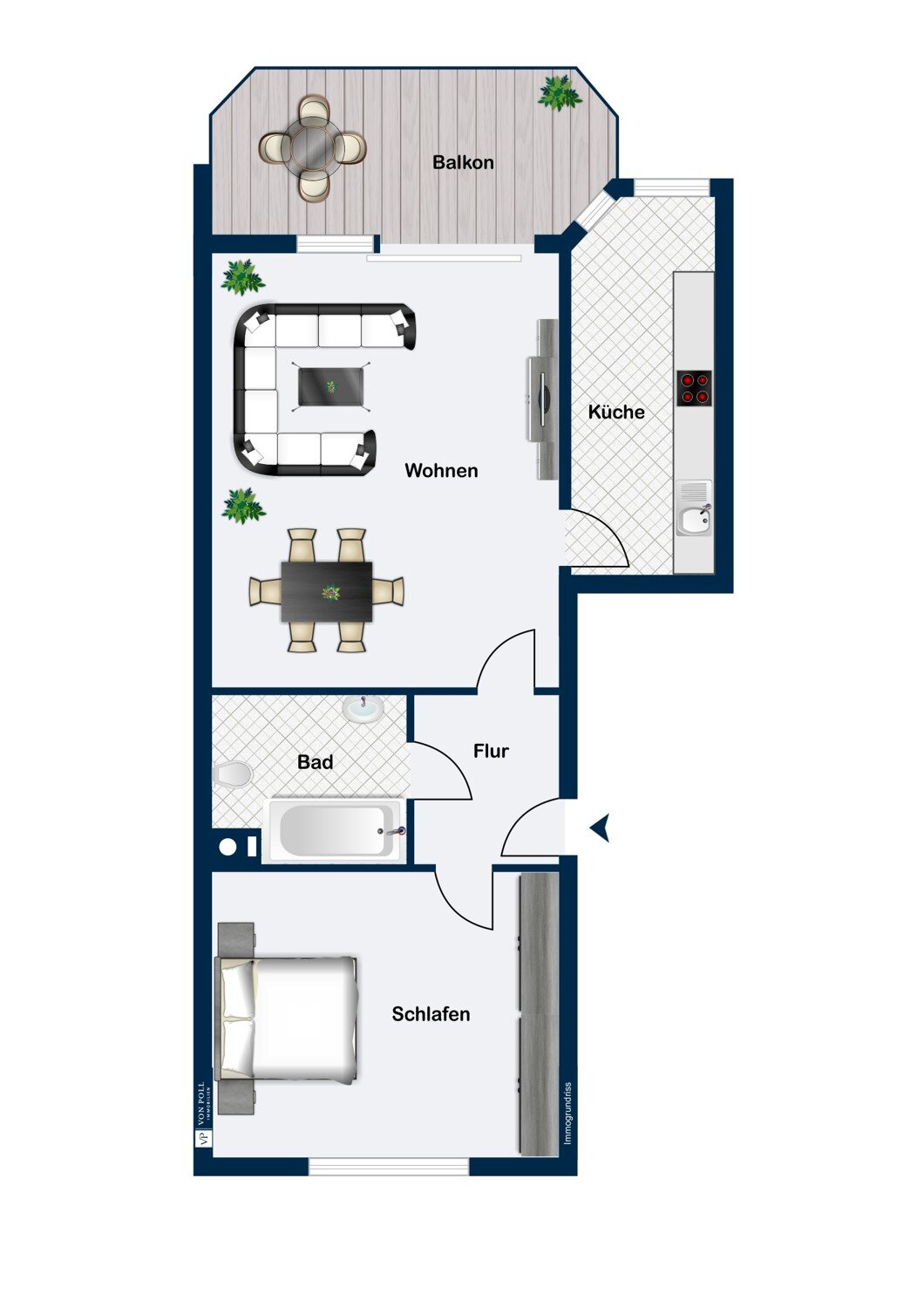 Wohnung zum Kauf 190.000 € 2 Zimmer 53,2 m²<br/>Wohnfläche EG<br/>Geschoss Böckingen - Nord Heilbronn 74080