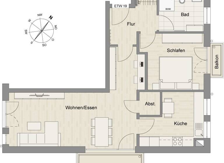 Wohnung zum Kauf 694.900 € 2 Zimmer 69,6 m²<br/>Wohnfläche 1.<br/>Geschoss Obere Bahnhofstrasse 32 Germering Germering 82110