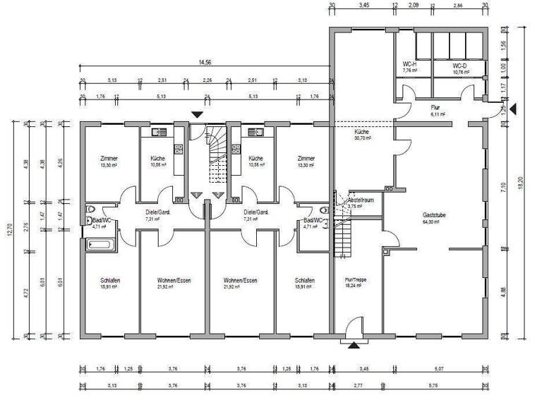 Mehrfamilienhaus zum Kauf als Kapitalanlage geeignet 1.249.000 € 19 Zimmer 630 m² 1.331 m² Grundstück Lütjensee 22952
