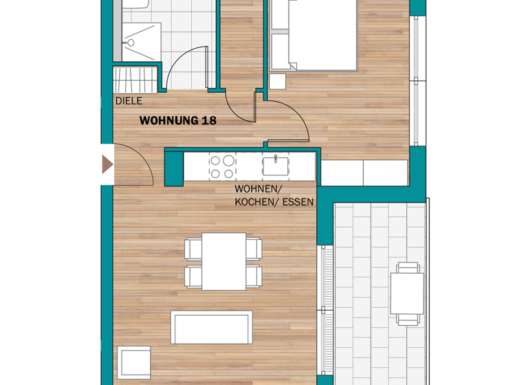 Wohnung zum Kauf provisionsfrei 363.100 € 2 Zimmer 59,5 m² 2. Geschoss frei ab 31.12.2027 Rüsselsheimer Straße 39-41 Waldhof Mannheim 68305