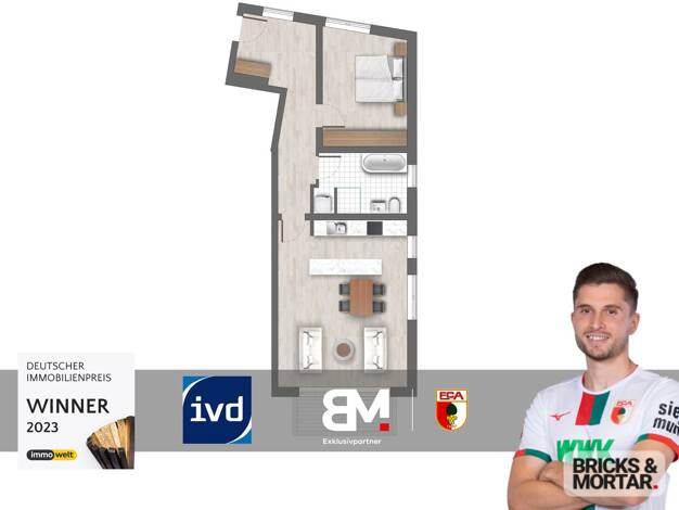 Wohnung zum Kauf - Erstbezug provisionsfrei 595.000 € 2 Zimmer 71,8 m² 1. Geschoss Innenstadt Innenstadt 86153