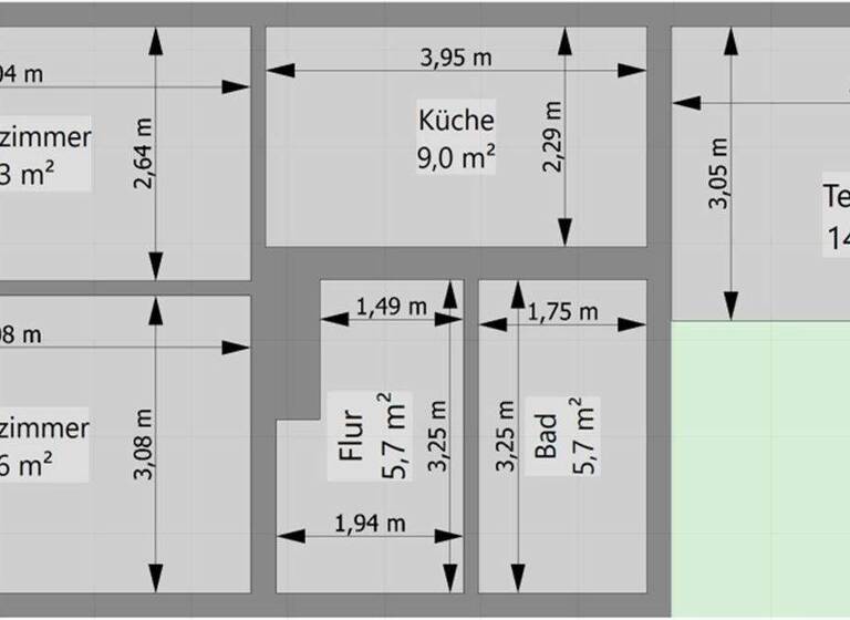Wohnung zur Miete 385 € 2 Zimmer 53 m² EG Gartenstraße 4 Pößneck,Stadt Pößneck 07381