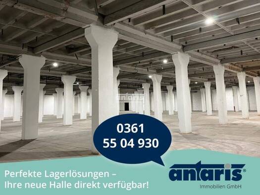 Lagerhalle zur Miete provisionsfrei 3.500 m² Lagerfläche teilbar ab 3.500 m² Gispersleben Erfurt 99091
