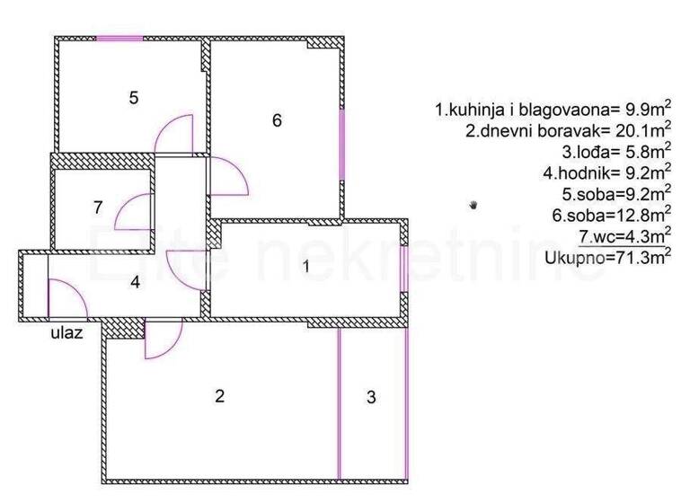 Wohnung zum Kauf 262.000 € 5 Zimmer 71 m² 6. Geschoss Rijeka