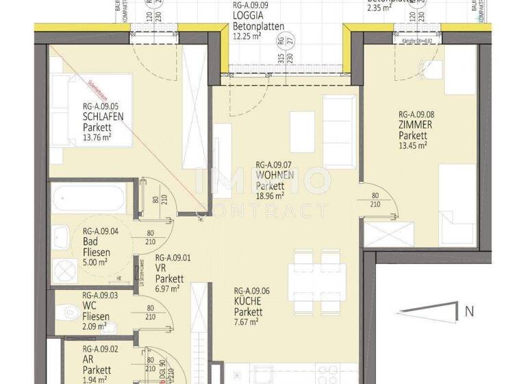 Wohnung zur Miete 987 € 3 Zimmer 69,9 m² Waldegg Linz 4020