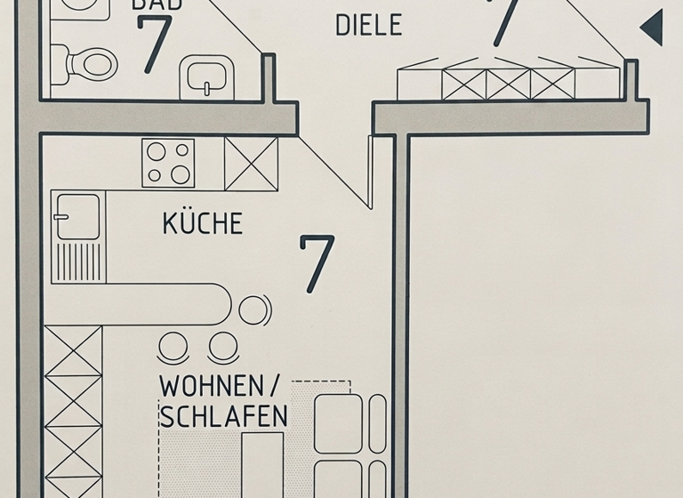 Wohnung zur Miete 550 € 1 Zimmer 36 m² 2. Geschoss frei ab 01.05.2026 Süd Koblenz 56068