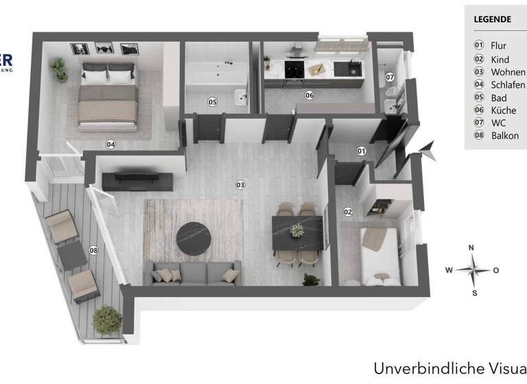 Wohnung zum Kauf 285.000 € 3 Zimmer 68,3 m² 4. Geschoss frei ab 01.03.2026 Tobelweg 6 Immenstaad Immenstaad am Bodensee 88090