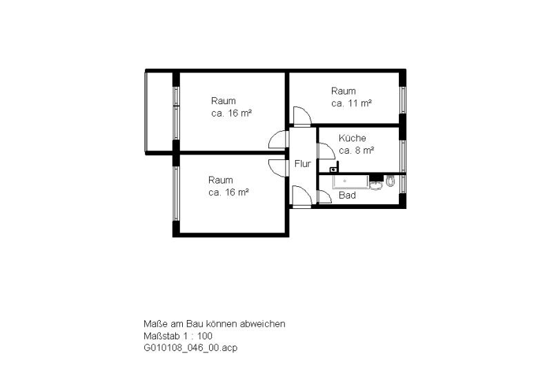 Wohnung zur Miete 287 € 3 Zimmer 59,7 m²<br/>Wohnfläche 3.<br/>Geschoss August-Lamprecht-Str. 9 Silberhöhe Halle (Saale) 06132