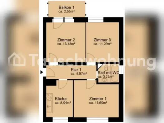 Wohnung zur Miete Tauschwohnung 440 € 3 Zimmer 60 m² 1. Geschoss Strehlen Dresden 01219