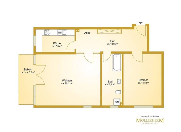 Wohnung zum Kauf provisionsfrei 279.000 € 2 Zimmer 80 m² St. Lorenz Süd Lübeck / Sankt Lorenz Süd 23558