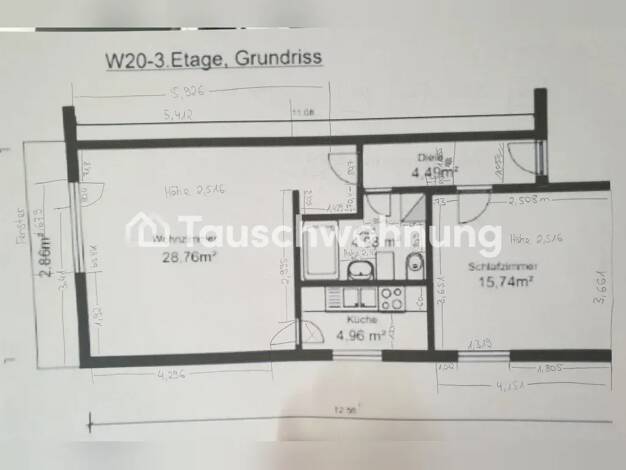 Wohnung zur Miete Tauschwohnung 1.050 € 2 Zimmer 64 m² 3. Geschoss Bickendorf Köln 50825