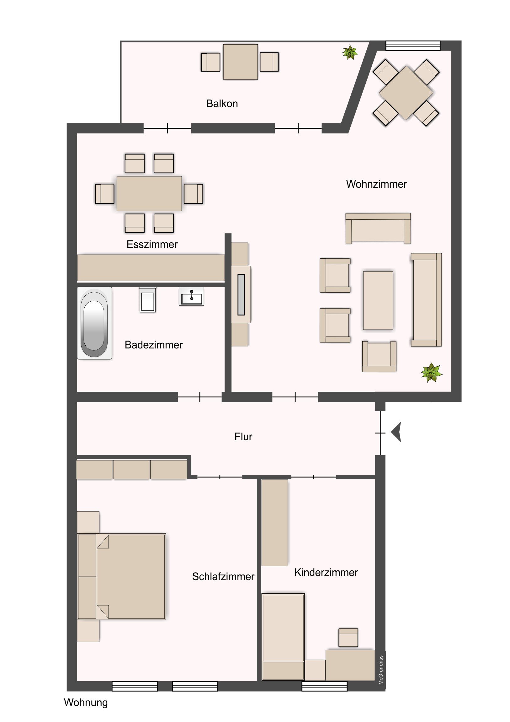 Wohnung zum Kauf 160.000 € 3 Zimmer 76,8 m²<br/>Wohnfläche 1.<br/>Geschoss Machern Machern 04827