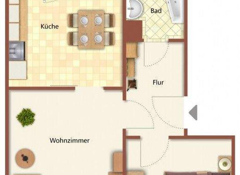 Wohnung zur Miete 300 € 2 Zimmer 46,4 m² 2. Geschoss frei ab 01.05.2026 Leipziger Str. 112 Profen Elsteraue 06729