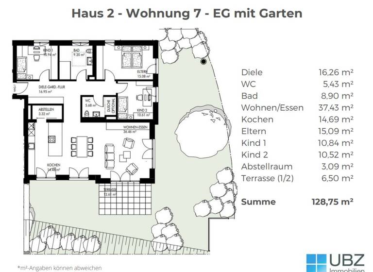 Terrassenwohnung zum Kauf - Erstbezug provisionsfrei 708.125 € 4 Zimmer 128,8 m² Geschoss EG/2 frei ab sofort Alzenau 63755
