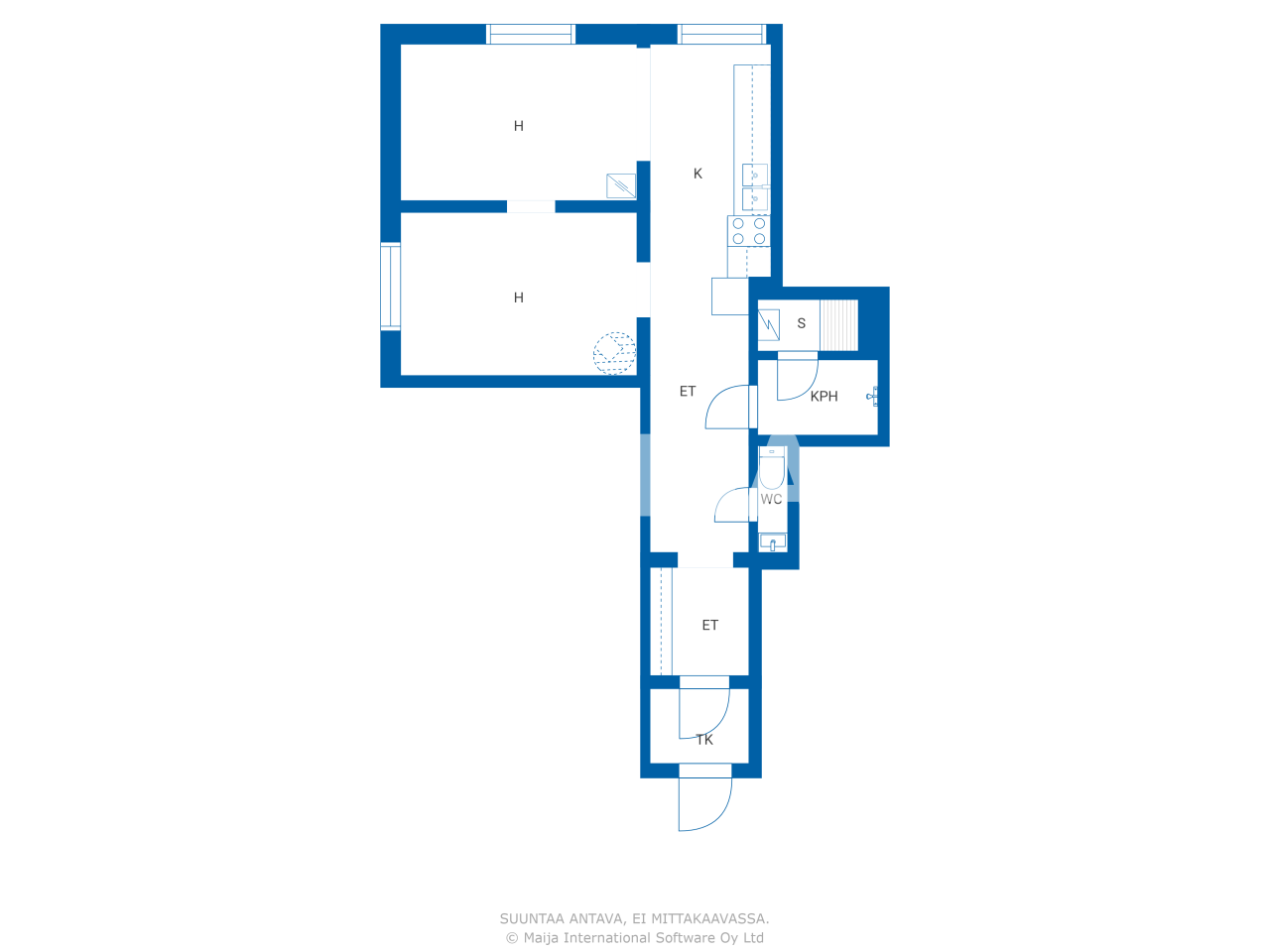 Studio zur Miete 830 € 2 Zimmer 50 m²<br/>Wohnfläche 1.<br/>Geschoss Erämiehenkatu 12 Tampere 33250