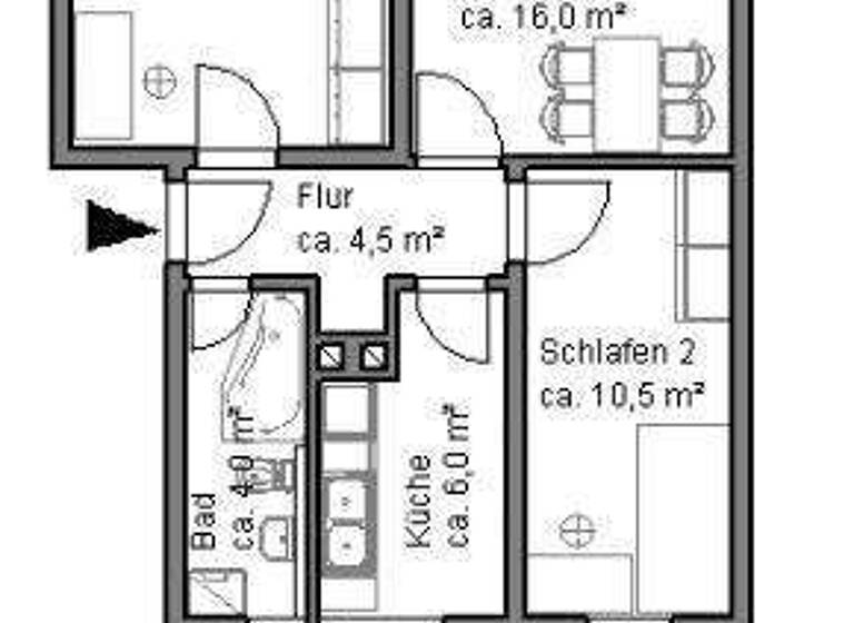 Wohnung zur Miete 325 € 3 Zimmer 58,9 m² 2. Geschoss frei ab sofort Bertolt Brecht Str. 54 Thale 06502