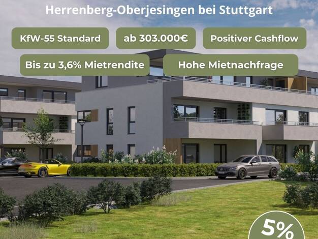 Terrassenwohnung zum Kauf - Neubau provisionsfrei 305.000 € 2 Zimmer 58,1 m² 1. Geschoss Oderstraße 4 Oberjesingen Herrenberg 71083