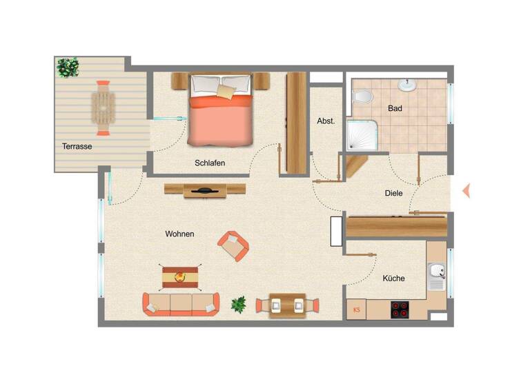 Wohnung zum Kauf 229.000 € 2 Zimmer 60,7 m² Obereisesheim Neckarsulm / Obereisesheim 74172