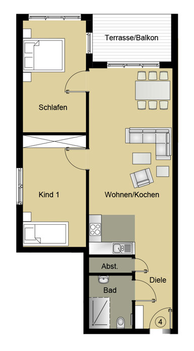 Wohnung zur Miete 1.130 € 3 Zimmer 85,5 m² EG Waldstr.42 Rückingen Erlensee 63526