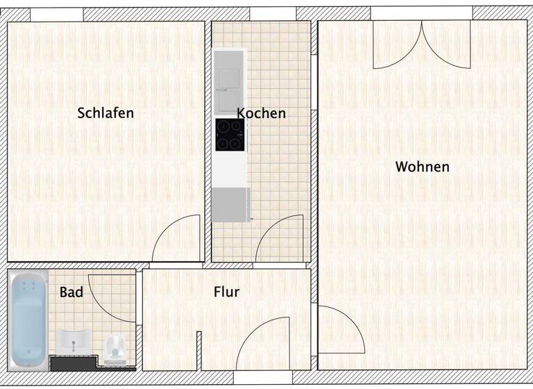 Wohnung zur Miete 680 € 2 Zimmer 50 m² 1. Geschoss frei ab 01.05.2026 Binz 18609
