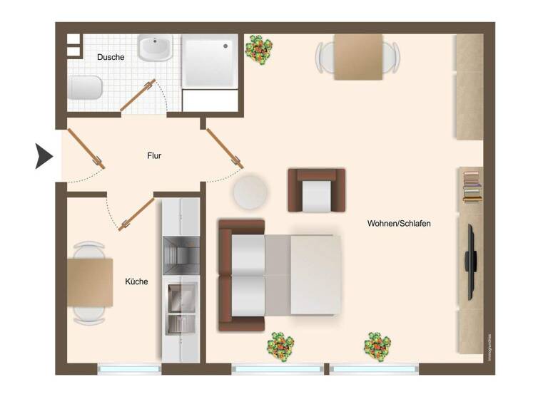 Studio zur Miete 375 € 1 Zimmer 29,8 m² EG frei ab 01.04.2026 Kierberg Brühl 50321