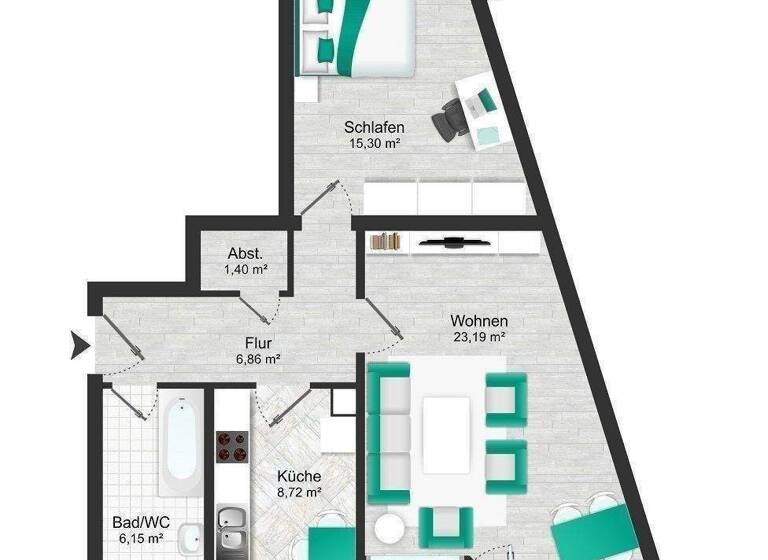 Wohnung zum Kauf 359.000 € 2 Zimmer 65,7 m² 2. Geschoss Konradweg 17 Nikola Landshut 84034