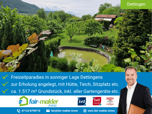 Freizeitgrundstück zum Kauf 129.000 € 1.517 m² Grundstück Dettingen an der Erms 72581