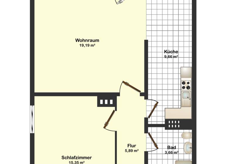 Wohnung zum Kauf 156.000 € 2 Zimmer 60 m² Garath Düsseldorf 40595