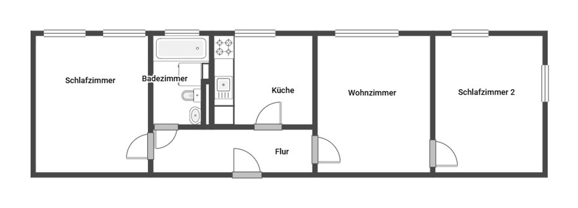 Studio zum Kauf 59.900 € 3 Zimmer 60,1 m²<br/>Wohnfläche 4.<br/>Geschoss Lutherviertel 220 Chemnitz 09126