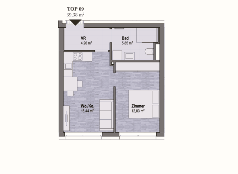 Wohnung zum Kauf - Erstbezug provisionsfrei 229.140 € 2 Zimmer 39,4 m² Sankt Leonhard Graz Geidorf 8010