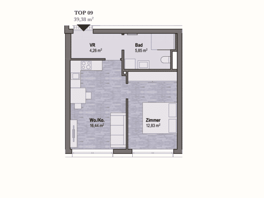 Wohnung zum Kauf - Erstbezug provisionsfrei 229.140 € 2 Zimmer 39,4 m² Sankt Leonhard Graz 8010